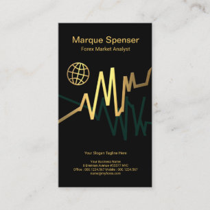 Carte De Visite Investissement global de graphique d'or simple de