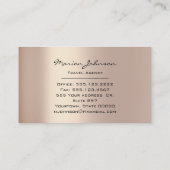 Carte De Visite Investissements Finances Mariage Voyage World Rose (Dos)