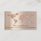 Carte De Visite Investissements Finances Mariage Voyage World Rose (Devant)