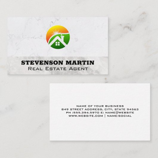 Carte De Visite Investisseur immobilier | Logo de la maison (Devant / Derrière)