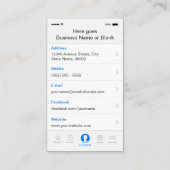 Carte De Visite iPhone iOS Personnalisable Style d'interface utili (Dos)
