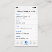 Carte De Visite iPhone iOS Style - Simple Générique Noir et Blanc (Dos)