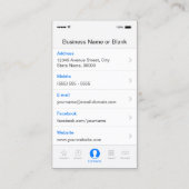 Carte De Visite iPhone iOS Style - Tourne-disque casque Pub DJ (Dos)