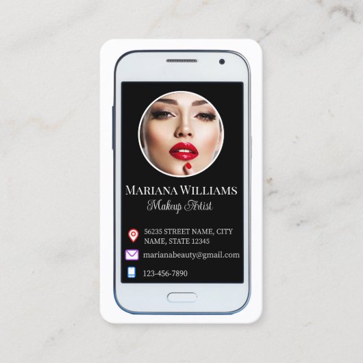 Carte De Visite iphone smartphone social media photo qr code chic (Devant)