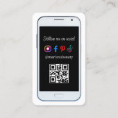 Carte De Visite iphone smartphone social media photo qr code chic (Dos)