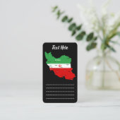 Carte De Visite Iran Map with Flag and Emblem (Debout devant)