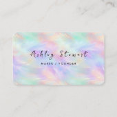 Carte De Visite Iridescend Opal élégant professionnel chic Qr Code (Dos)