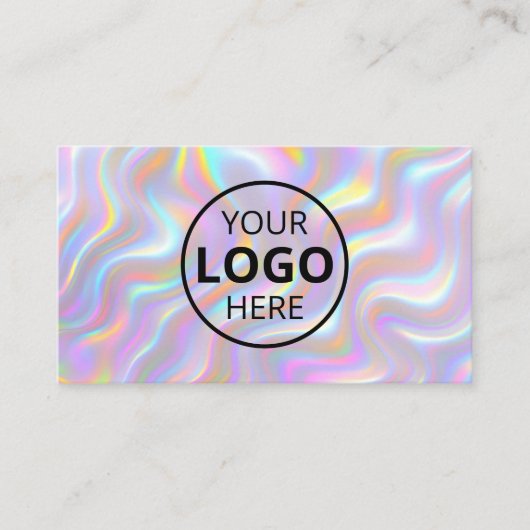 Carte De Visite Iridescent 3D Effect Logo QR Code (Devant)