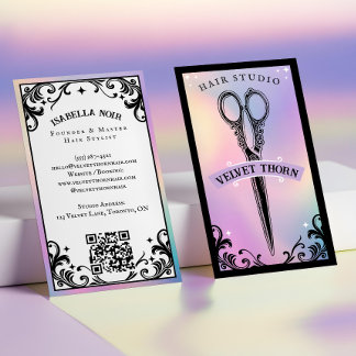 Carte De Visite Iridescent holographic Hair Stylist Beauty Salon