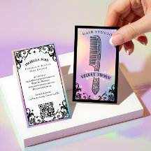 Iridescent holographic Hair Stylist Beauty Salon