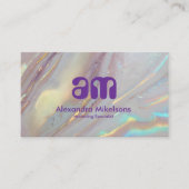 Carte De Visite Iridescent Marble Luxury Branding (Devant)