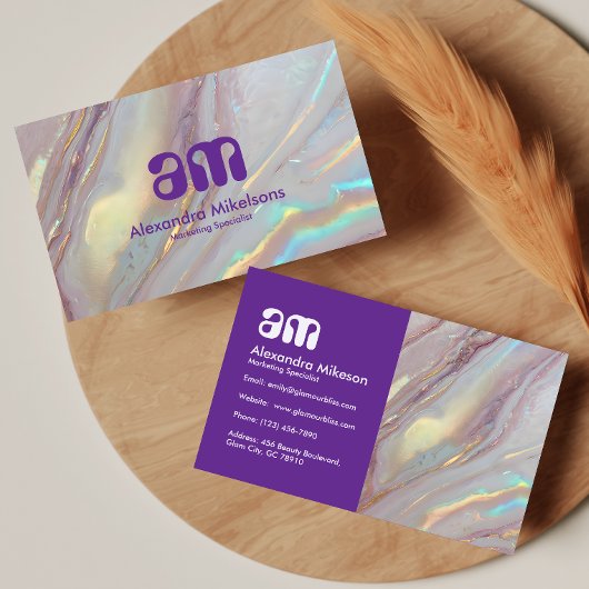 Carte De Visite Iridescent Marble Luxury Branding
