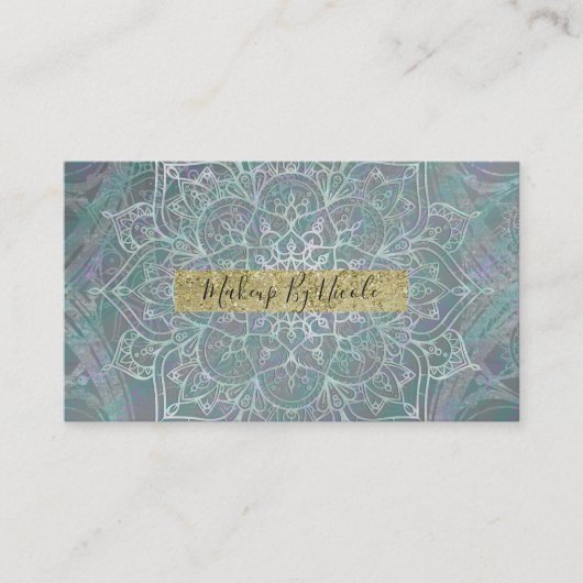 Carte De Visite Iridescent Shtoujours Mandala Boho Chic (Devant)