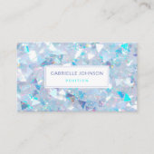 Carte De Visite Iridescente Blue Confetti Parties scintillant Mode (Devant)