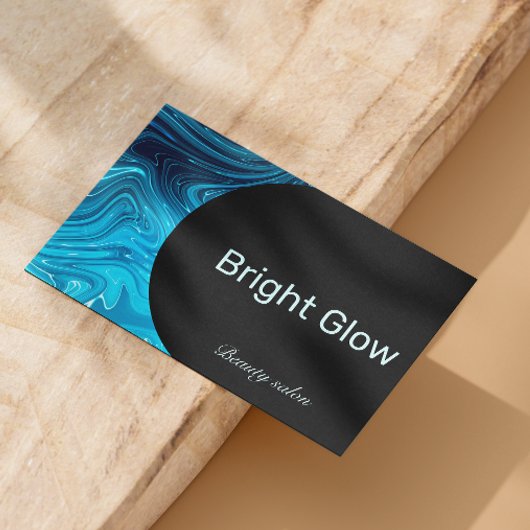 Carte De Visite Iridescente Blue Turquoise Aqua Esthéticien Qr Cod