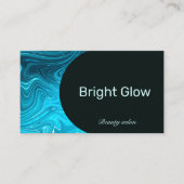 Carte De Visite Iridescente Blue Turquoise Aqua Esthéticien Qr Cod (Devant)