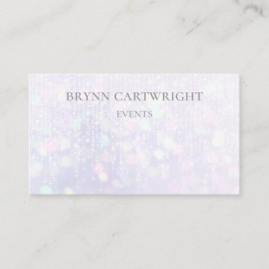 Carte De Visite Iridescente Bokeh Éclairage blanc (Devant)