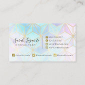 Carte De Visite Iridescente branchée et design géométrique Pastel (Dos)