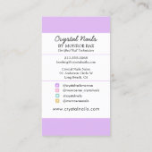 Carte De Visite Iridescente Crystal Nail Technicien Beauté Salon B (Dos)