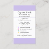 Carte De Visite Iridescente Crystal Nail Technicien Beauté Salon B (Dos)