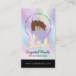 Carte De Visite Iridescente Crystal Nail Technicien Beauté Salon B