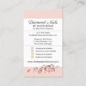 Carte De Visite Iridescente Diamond Nail Salon Nail Tech Artiste (Dos)
