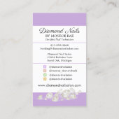 Carte De Visite Iridescente Diamond Nail Salon Nail Tech Artiste B (Dos)