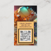 Carte De Visite Iridescente éclate Abstraite Citrine Crystal QR Co (Dos)