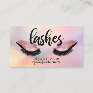 Carte De Visite Iridescente Eyelash Parties scintillant rose Lashe