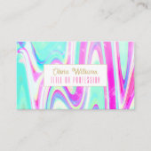 Carte De Visite Iridescente Holographique Liquide Swirl (Devant)