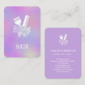 Carte De Visite *~* Iridescente Huile Arc-en-ciel Brush Floral AP6 (Devant / Derrière)