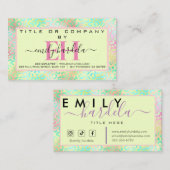 Carte De Visite Iridescente Leopard Professionnel (Devant / Derrière)