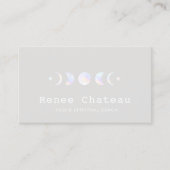 Carte De Visite Iridescente Lune Phase Yoga Spirituel (Devant)