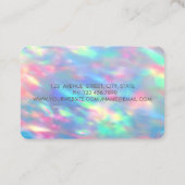 Carte De Visite Iridescente moderne Opal Gold Cercles Brush Stroke (Dos)