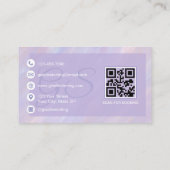 Carte De Visite Iridescente Pastel Faux Opal Pierre holographique (Dos)