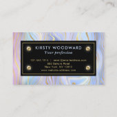 Carte De Visite Iridescente Rainbow Gradient et Gold Foil Strata (Dos)