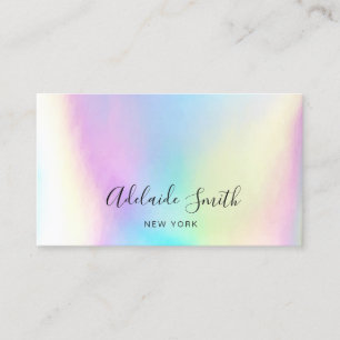 Carte De Visite iriridescence en arc-en-ciel pastel