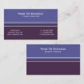 Carte De Visite Iris Bleu Violet Couleur Bloc unique Élégant (Devant / Derrière)