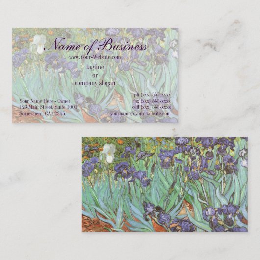 Carte De Visite Iris de Vincent van Gogh (Devant / Derrière)