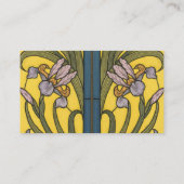 Carte De Visite Iris Fleur Art Nouveau Vitrail Bleu Or (Dos)