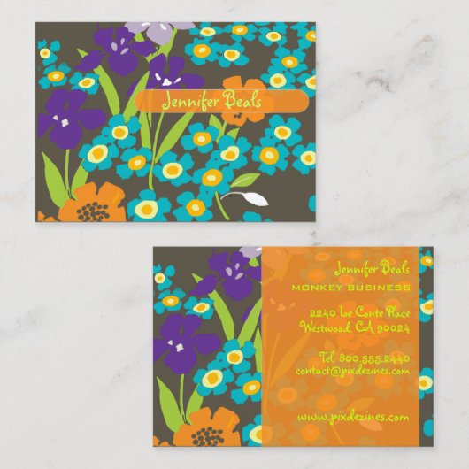 Carte De Visite Iris japonais rétro (Devant / Derrière)