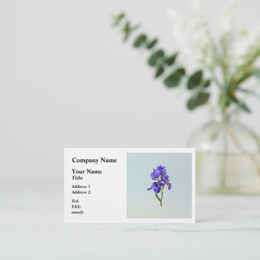 Carte De Visite Iris triple violet (Debout devant)