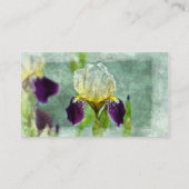 Carte De Visite Iris Violet Impressionniste Floral Peinture Art (Dos)