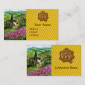 CARTE DE VISITE IRISES, CHAMPS DE FLEURS, HONEY BEE SCEAL DE CIRE, (Devant / Derrière)