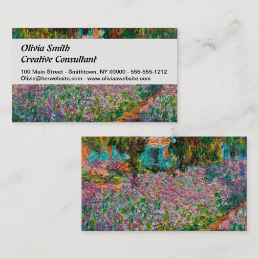 Carte De Visite Irises Monet Garden Fleurs Giverny (Devant / Derrière)