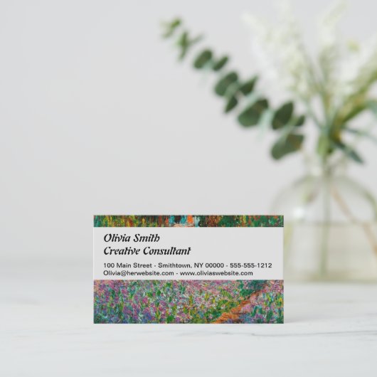 Carte De Visite Irises Monet Garden Fleurs Giverny (Debout devant)