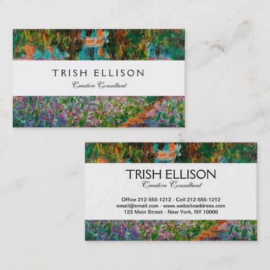 Carte De Visite Irises Monet Garden Fleurs Giverny (Devant / Derrière)