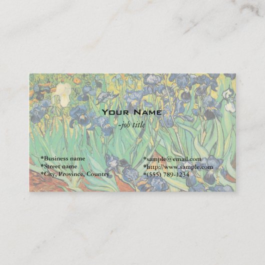 Carte De Visite Irises par Van Gogh (Devant)