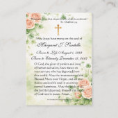 Carte De Visite Irish Mother Mary Catholic Funeral Memorial  (Dos)