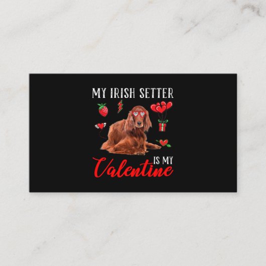 Carte De Visite Irish Setter Est Ma Saint Valentin Funny Valentine (Devant)